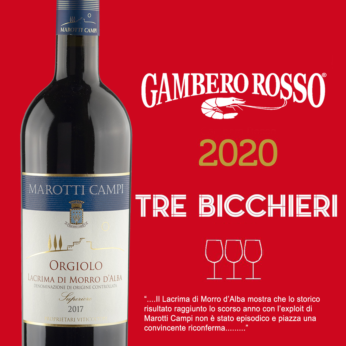 TRE-BICCHIERI-GAMBERO-ROSSO-2020-LACRIMA-DI-MORRO-D'ALBA-MAROTTI-CAMPI