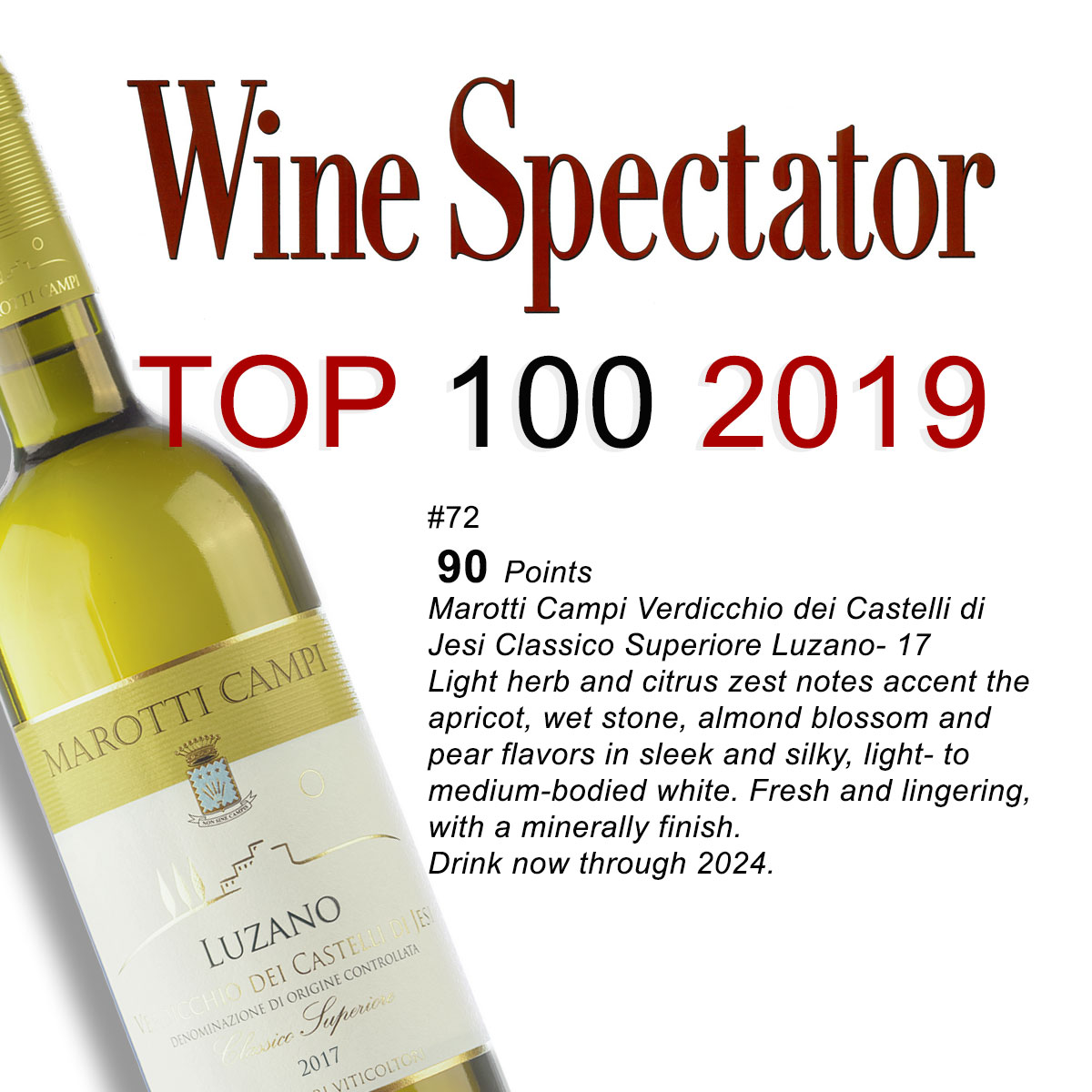 TOP-100-WINE-SPECTATOR 2019 marotti campi verdicchio luzano